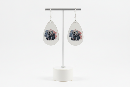 Earrings - Double sided sublimated Jack on silver hook