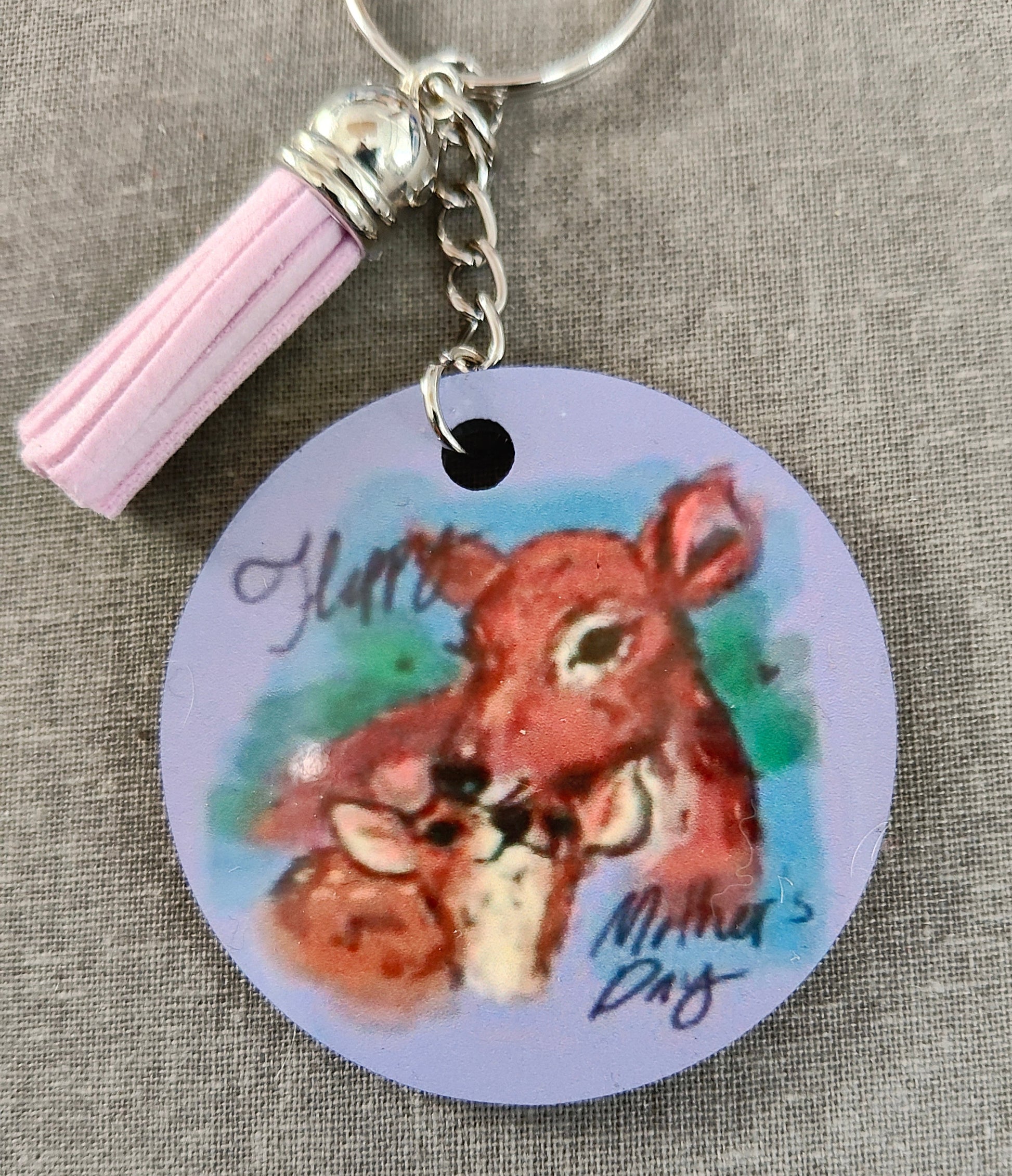 Never lose your keys and always carry a heartfelt reminder of your loved ones with our Double Sided Sublimated Mother's Day keychain. With a beautiful, full color design on both sides and an elegant acrylic tassel, it's the perfect accessory for any mom on the go.