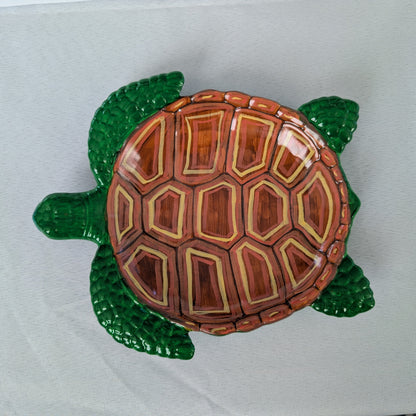 Resin Sea Turtle Tray

hand crafted with eco resin, and hand painted with acrylic paints.

Eco Resin feels similar to Ceramic or porcelain: smooth, cool to the touch, and non-plastic.