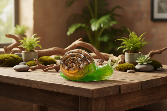 Handcrafted Artisan Resin Snail – Colorful Garden-Inspired Home Decor