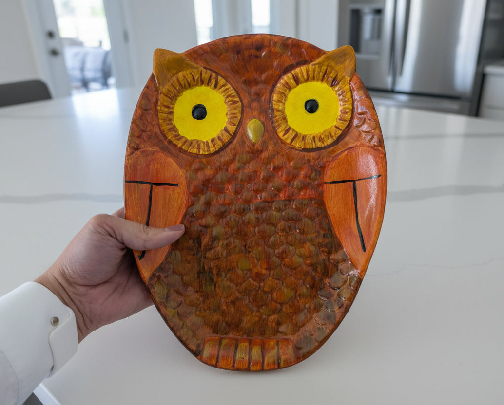 Eco resin owl tray