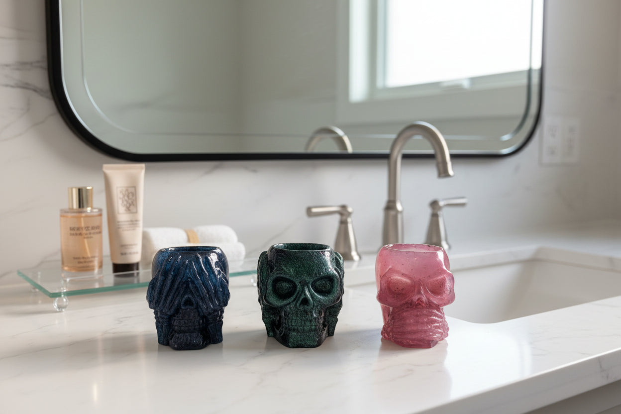 The "Three Wise Skulls" Gothic Trinket Dish Collection