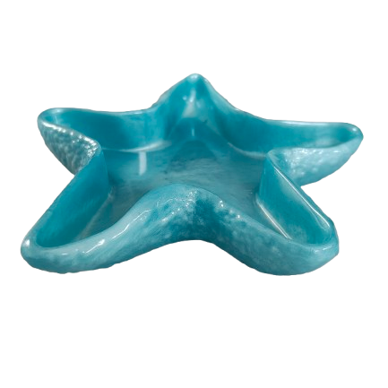blue resin starfish trinket dish