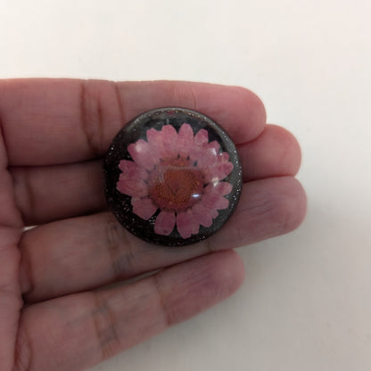 Pin - 3D large flower resin pin with silver butterfly clutch