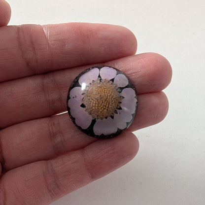 Pin - 3D large flower resin pin with silver butterfly clutch