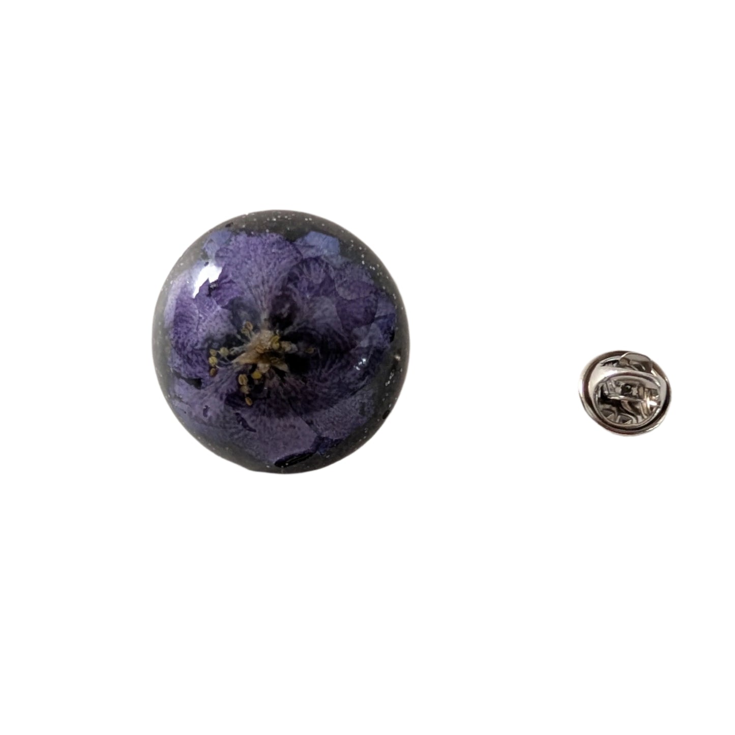 Pin - 3D large flower resin pin with silver butterfly clutch