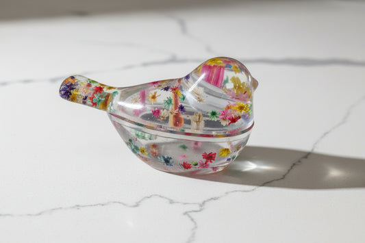 Resin bird trinket with lid