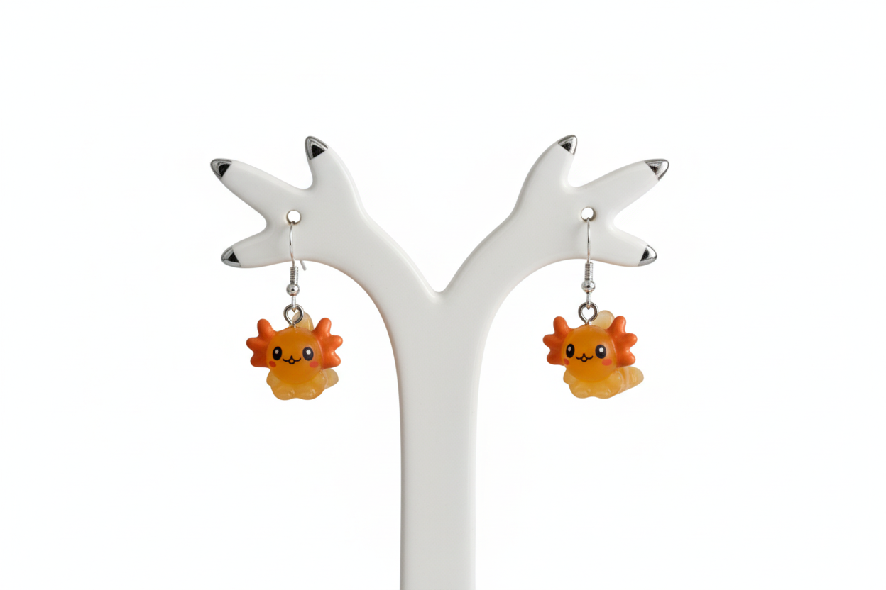Earrings - Resin axolotl on hook