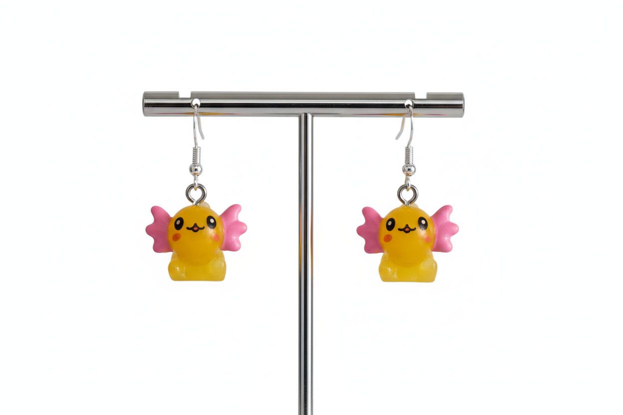 Earrings - Resin axolotl on hook