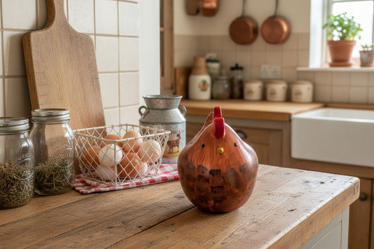 Handmade Eco-Resin Chicken Figurine – Hand-Painted Farmhouse Decor