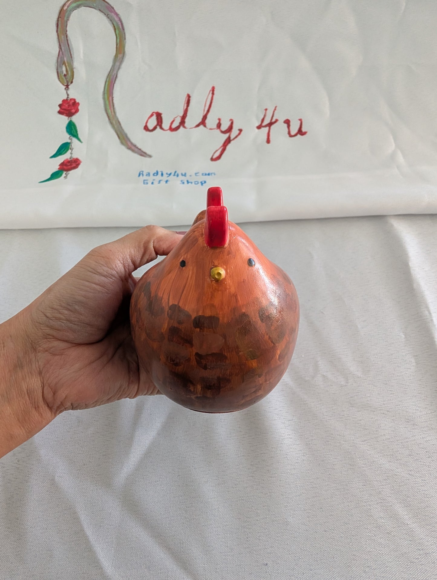 Handmade Eco-Resin Chicken Figurine – Hand-Painted Farmhouse Decor