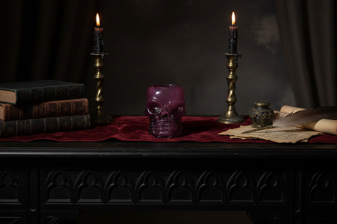 Fuchsia Say No Evil skull trinket holder 