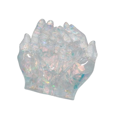 Resin Hands trinket holder! Made from durable resin, this unique dish features intricately crafted hands to hold your small treasures.