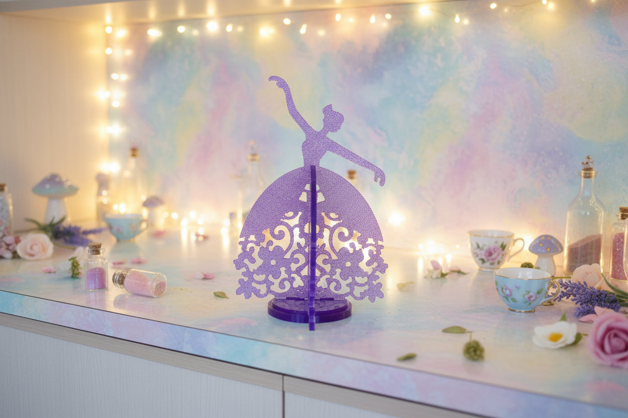 Resin puffy dress dancer jewelry holder