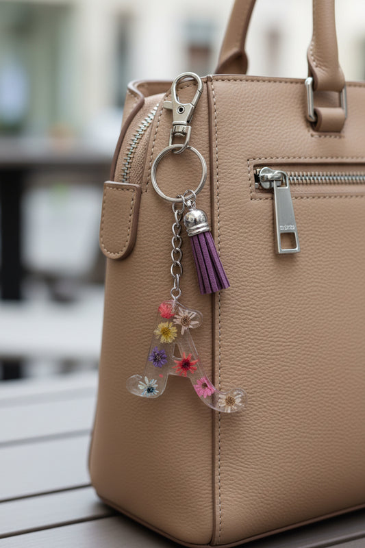 Keychain with floral design 