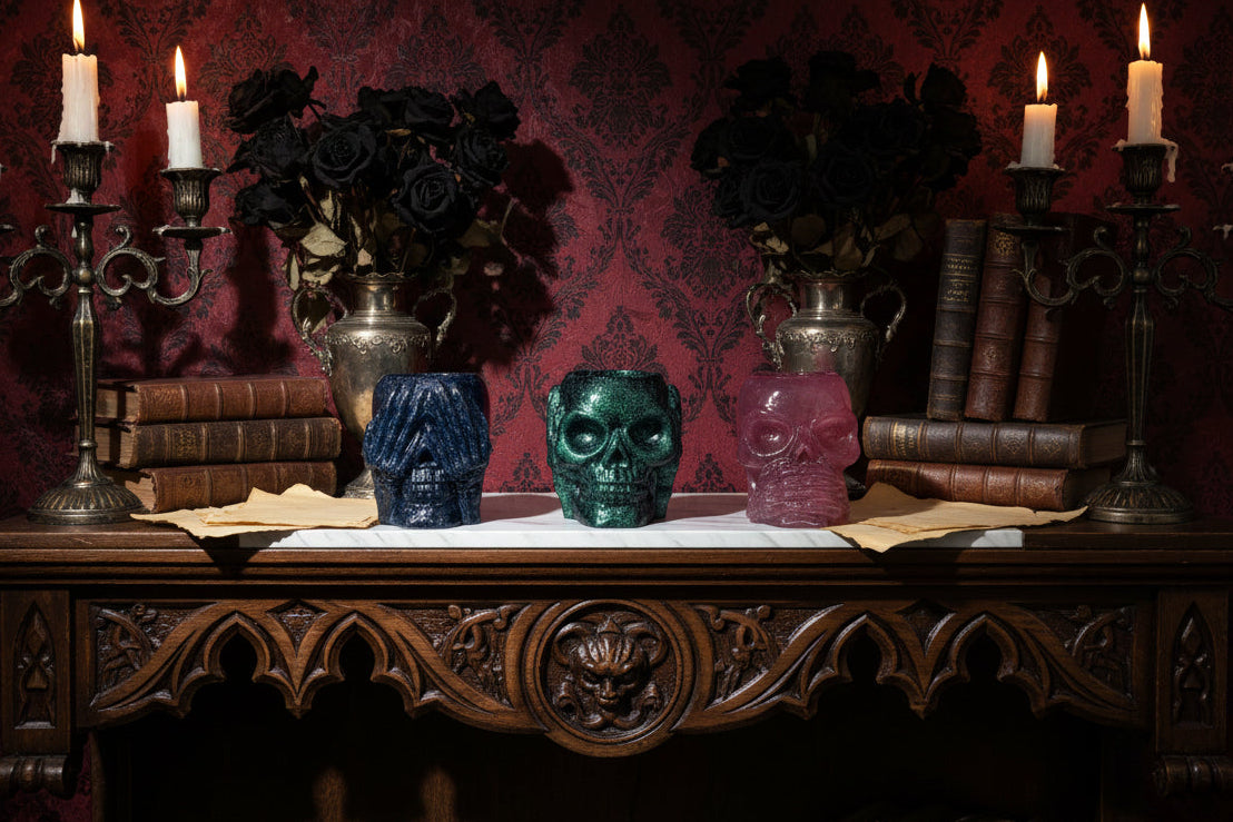 The "Three Wise Skulls" Gothic Trinket Dish Collection