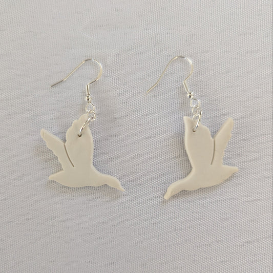 Earrings - Polymer Clay Goose on 925 sterling silver hook
