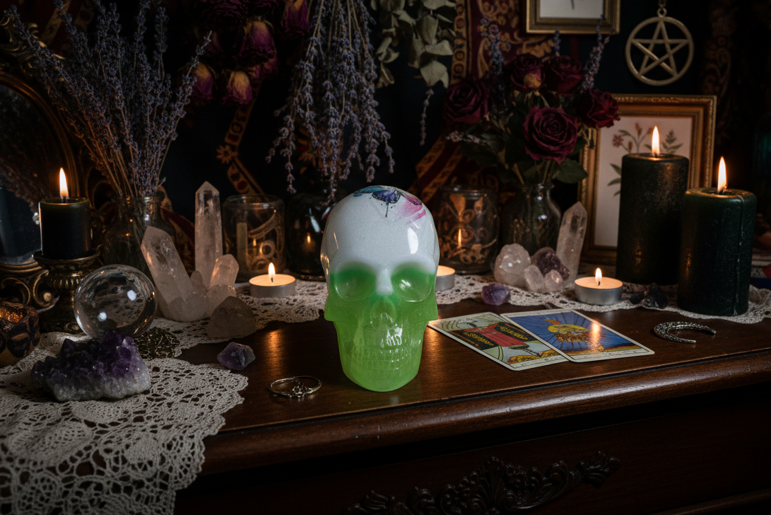 Handcrafted Resin Skull Decor – Large Gothic Statement Piece