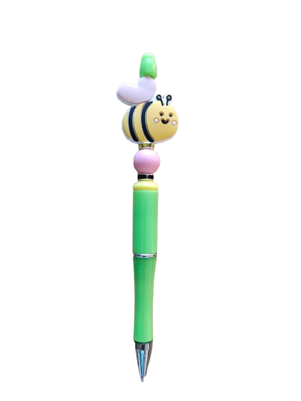 Experience smooth writing with the Pen - Bee silicon beaded acrylic pen. Its black ink provides precision and elegance to your writings. The unique design of this pen, with its bee shaped silicon beads and acrylic body, adds a touch of fun and creativity to your everyday writing experience.