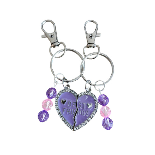 This keychain set allows you and your friend to share a special bond wherever you go. With a unique split heart design, these keychains symbolize your unbreakable friendship. Keep your keys safe in style and remind yourself of the strong connection you have with your best friend.
