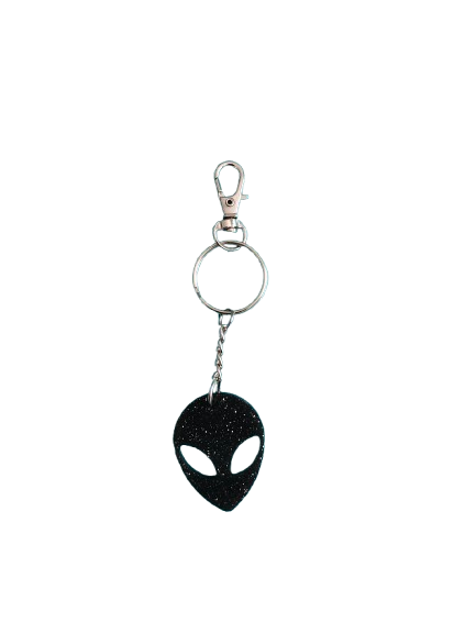 Add an out-of-this-world touch to your keys with our Keychain - Resin alien face. Made with high-quality resin, this keychain is durable and unique. Perfect for sci-fi enthusiasts, it's the perfect accessory to showcase your love for all things extraterrestrial. Elevate your key game now!