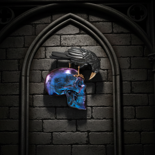 Resin Crow on skull