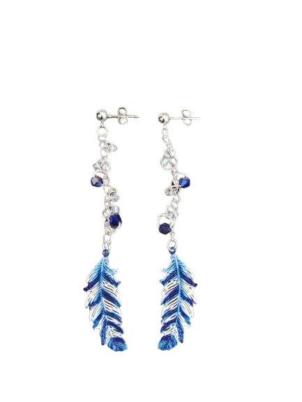 Inspire with our Filigree feather earrings. Made with stainless steel chains and delicate seed beads, these earrings feature intricate filigree feathers on ball post studs. Lightweight and elegant, perfect for any occasion. Elevate your style now!