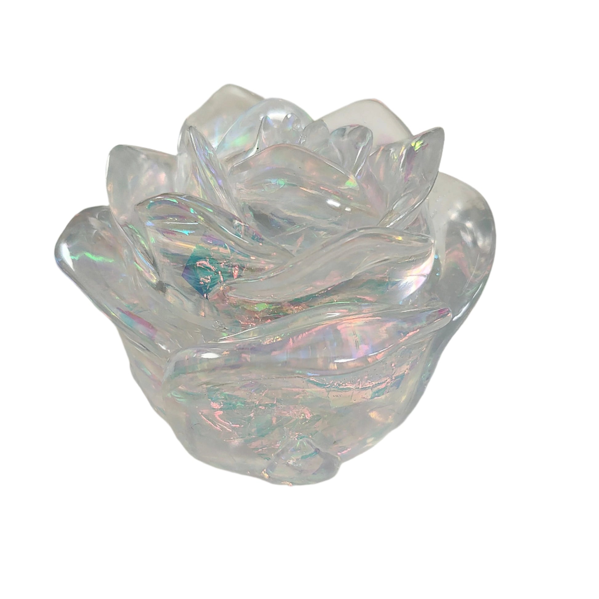 Elevate your space with this charming Knickknack - Resin rose trinket. Its intricate design and delicate details make it the perfect addition to your home decor. Keep your small treasures safe in its lidded compartment. A beautiful and functional piece that adds a touch of elegance to any room.