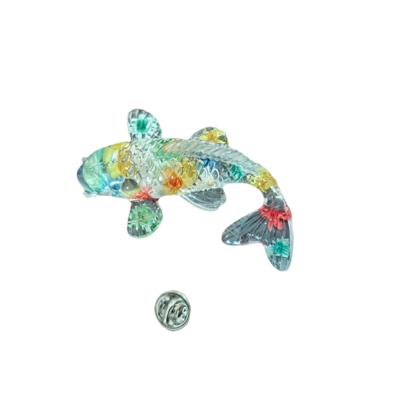 Add a touch of whimsy to any outfit with our 3D fish resin pin! Made with high-quality materials, the detailed design and silver butterfly clutch make it a durable and fashionable accessory. Perfect for any pin collector or sea-life lover.