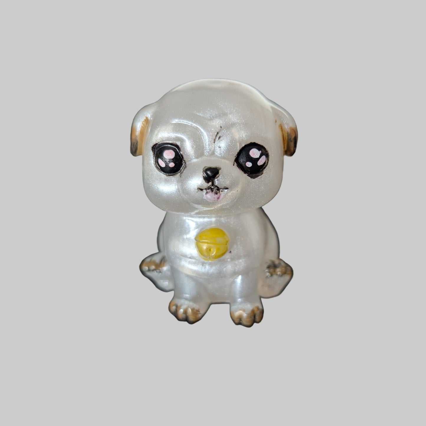 hand crafted with epoxy resin, and hand painted with acrylic paints.

Epoxy resin is typically smooth, rigid, and non-porous, similar to a hard plastic or glass.