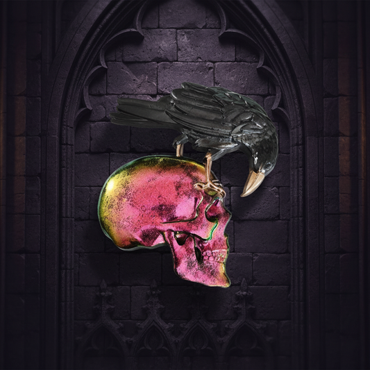 Resin Crow on skull