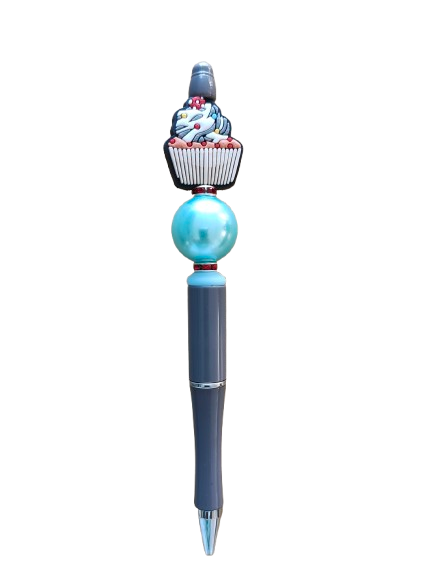 Add some sweetness to your writing with our Cupcake silicon beaded acrylic pen! This vibrant pen not only writes in smooth black ink, but also features a unique beaded design that will make your writing experience even more enjoyable. Perfect for any writer or student looking for a little extra fun in their everyday tasks!