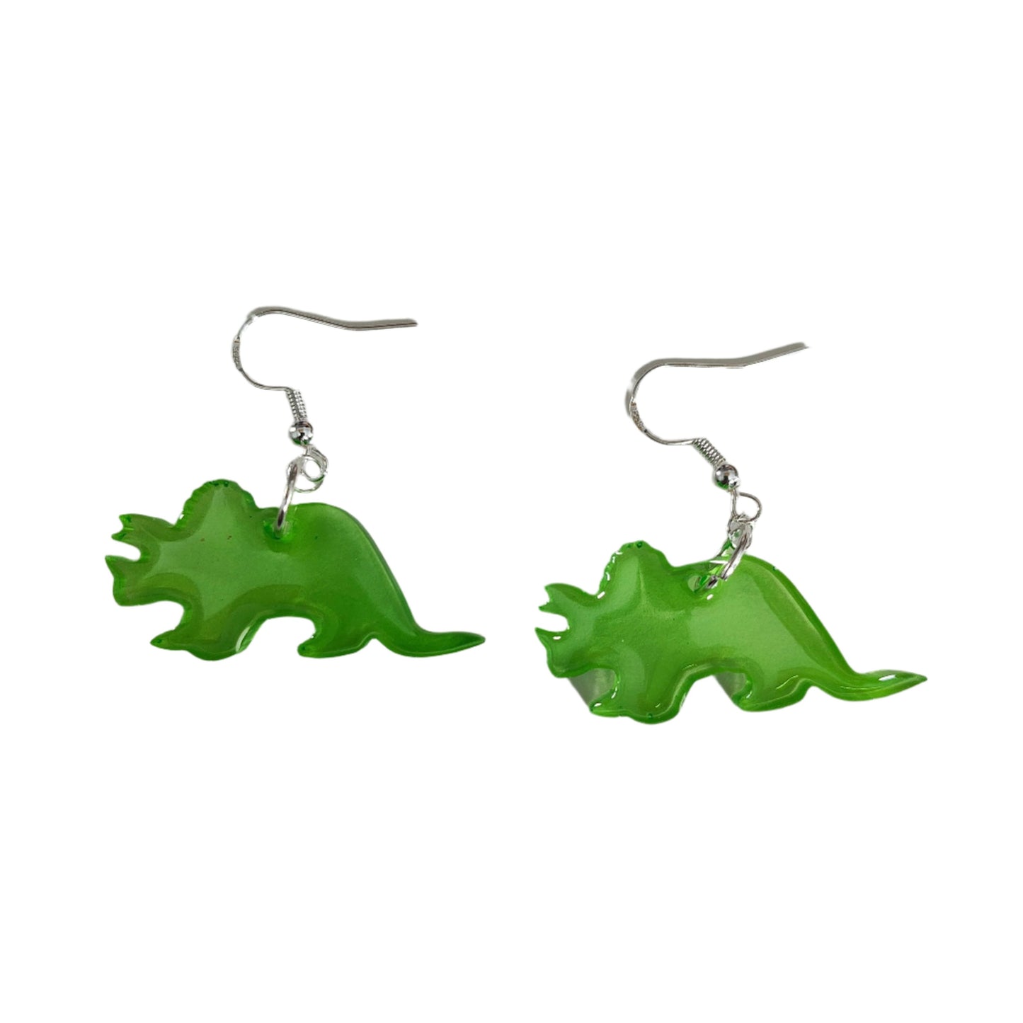 Unleash your wild side with these unique dinosaur earrings! Made of high-quality resin, these earrings are lightweight and comfortable to wear all day long. The perfect accessory for any dinosaur lover, these earrings are sure to add a fierce touch to any outfit. Get yours today and make a statement!