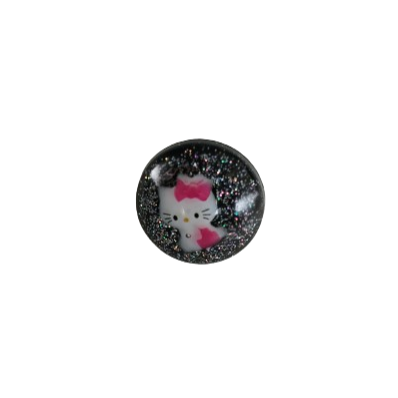 A 3D resin pin featuring Hello Kitty with a silver butterfly clutch.