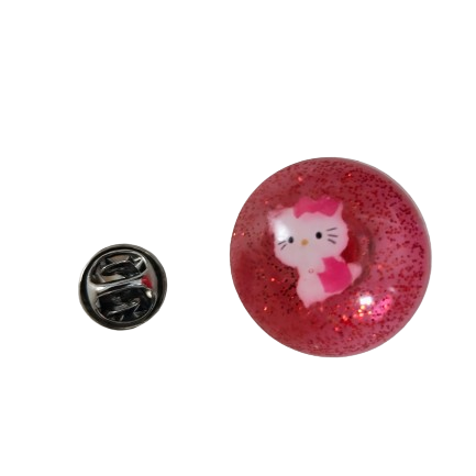 Pin - 3D Hello Kitty resin pin with silver butterfly clutch