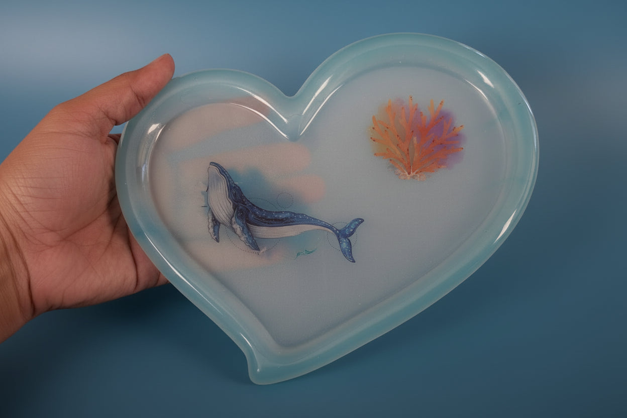 Large irregular resin heart tray
