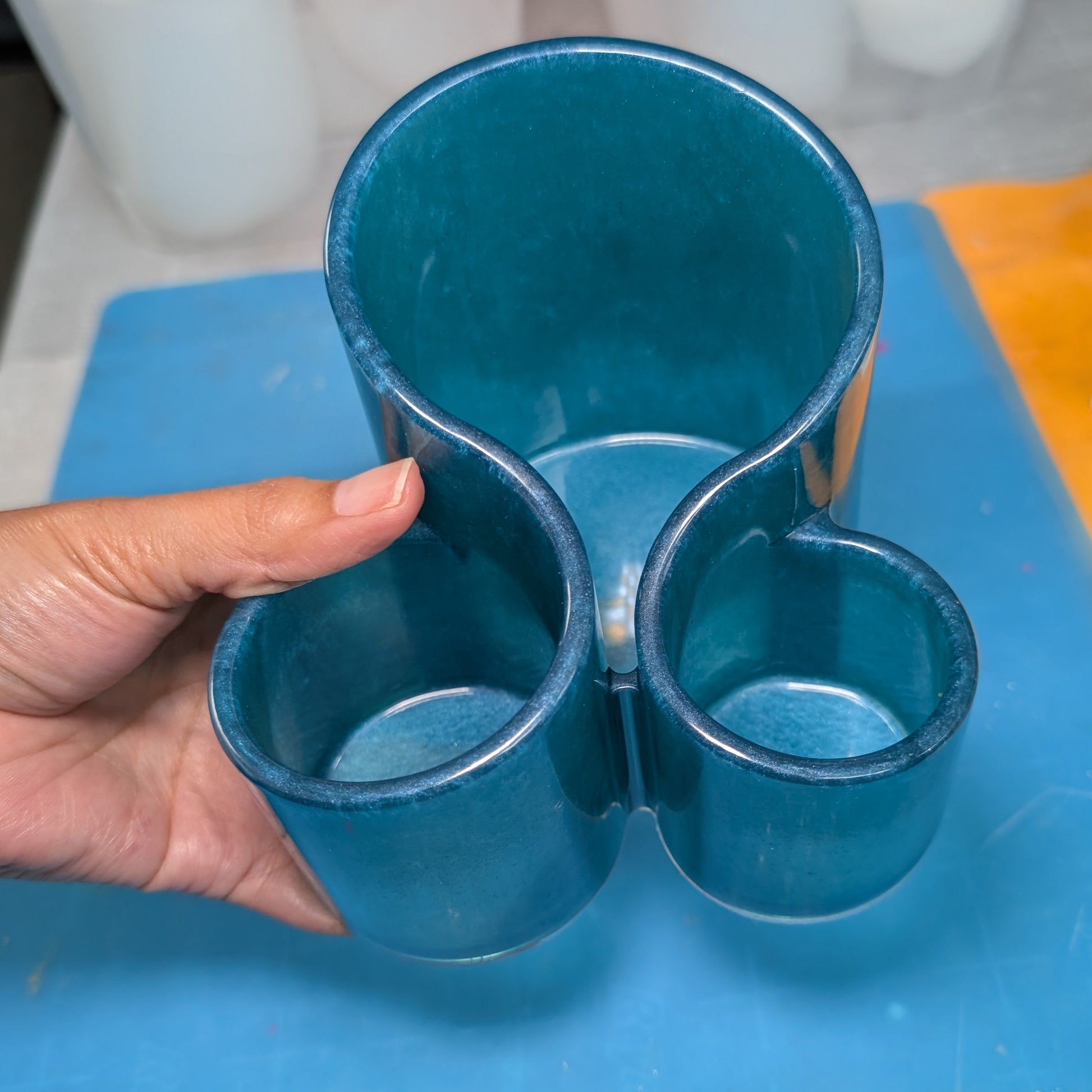 Keep your workspace stylishly organized with the Knickknack Large Resin Brush and Pen Holder. Measuring about 5 by 5 inches with a height of 4 inches