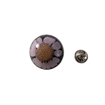 Pin - 3D large flower resin pin with silver butterfly clutch