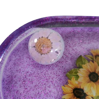 Pin - 3D large flower resin pin with silver butterfly clutch