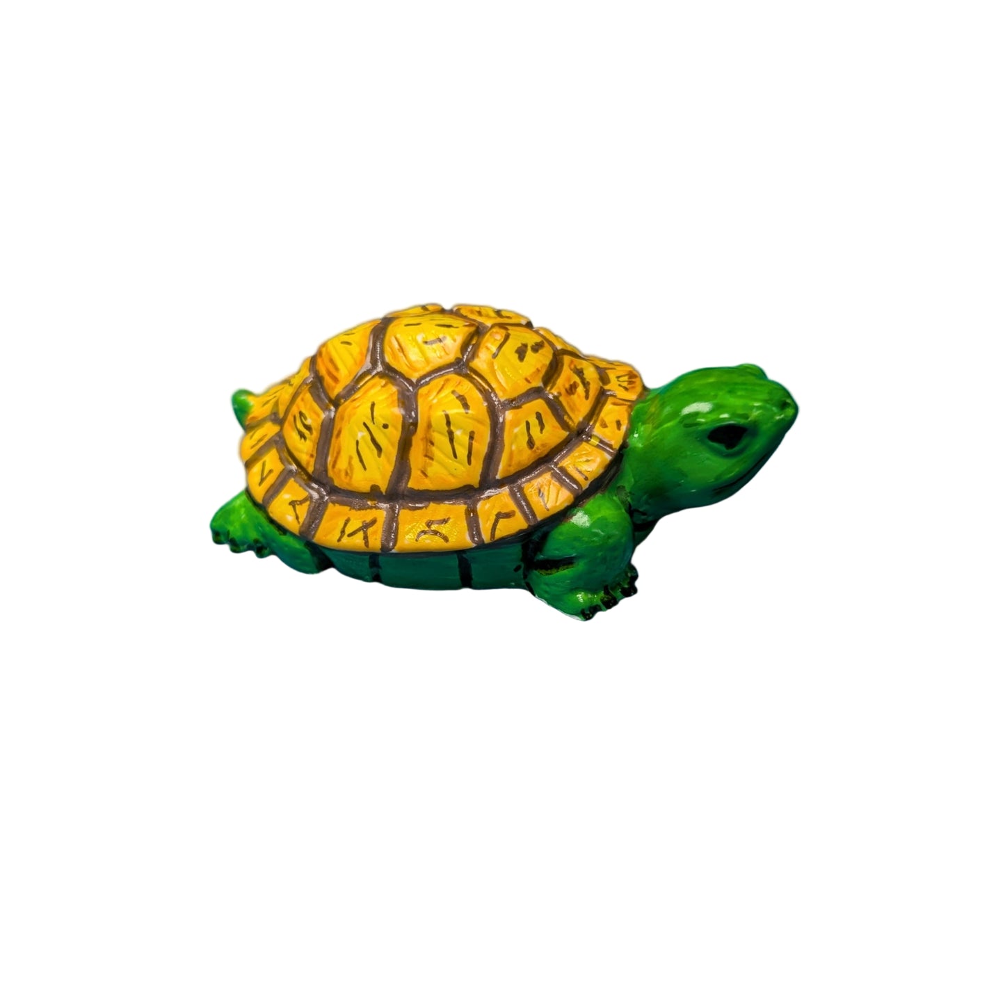 hand crafted with eco resin, and hand painted with acrylic paints.

Eco Resin feels similar to Ceramic or porcelain: smooth, cool to the touch, and non-plastic.