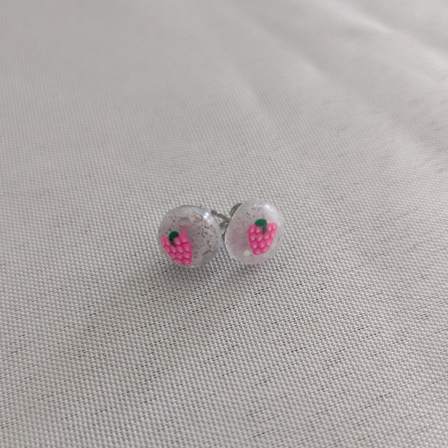 Earrings - Strawberry Resin studs