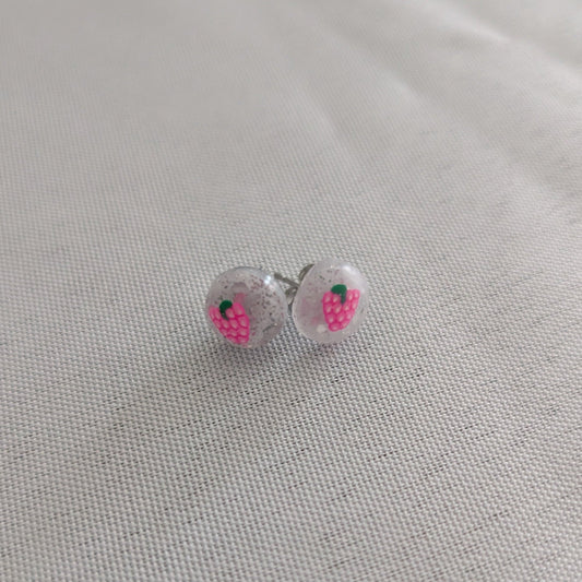 Earrings - Strawberry Resin studs