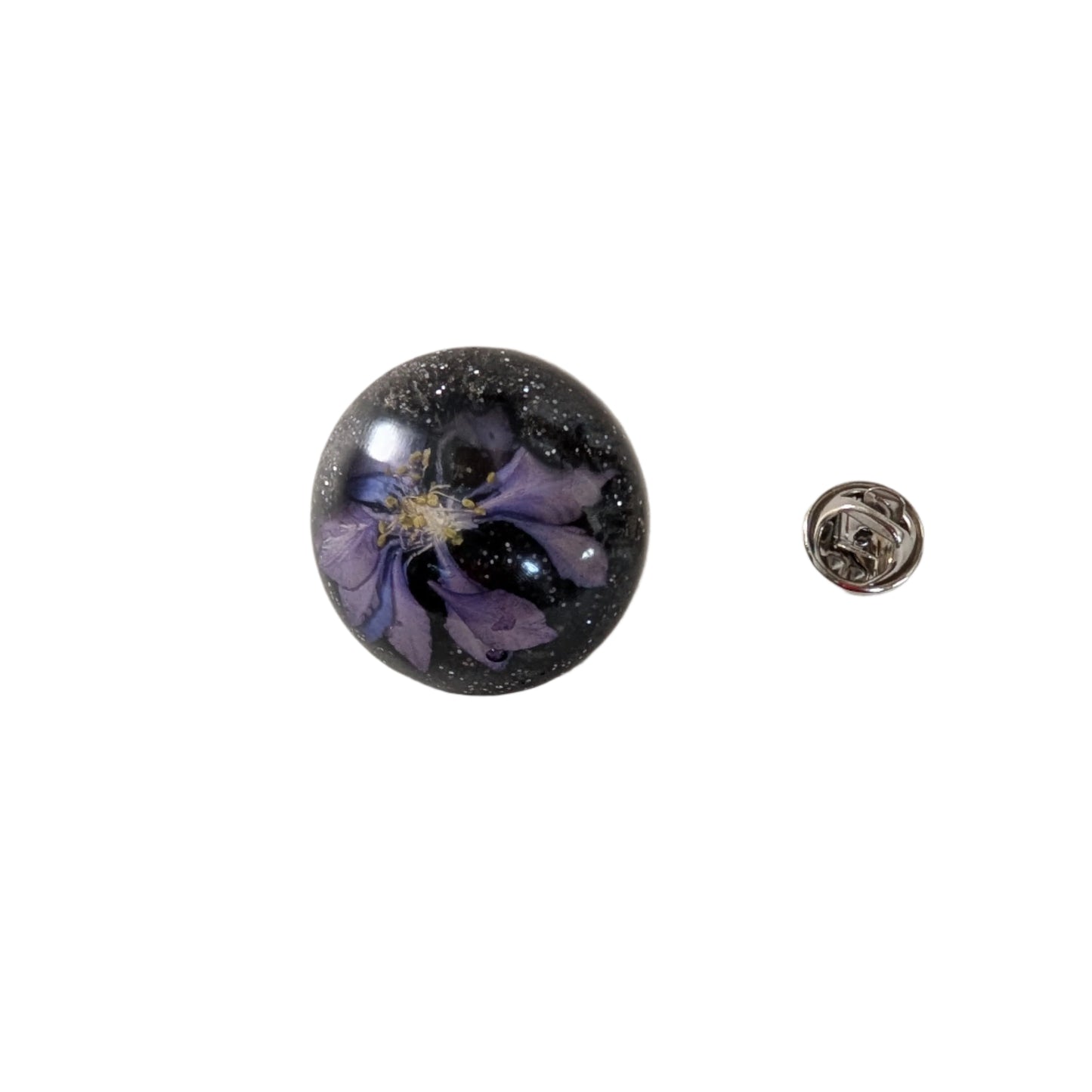 Pin - 3D large flower resin pin with silver butterfly clutch