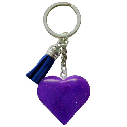 Show your heart is in the right place with this one-of-a-kind keychain! Its resin heart design is as unique as it is eye-catching – no two are alike. Plus, it's lightweight, making it perfect for carrying everywhere you go. Get your keychain on!