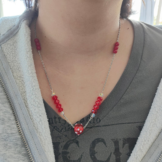 This 21.5 inch necklace features 6mm glass beads and 8mm crystal beads on a silver chain with a gorgeous accent glass bead. Lightweight at only 0.50 oz, it adds a touch of elegance to any outfit. Feel confident and beautiful with this stunning necklace.

Necklace - 21.5 inches 6mm glass beads and 8mm crystal beads on a silver chain with accent glass bead