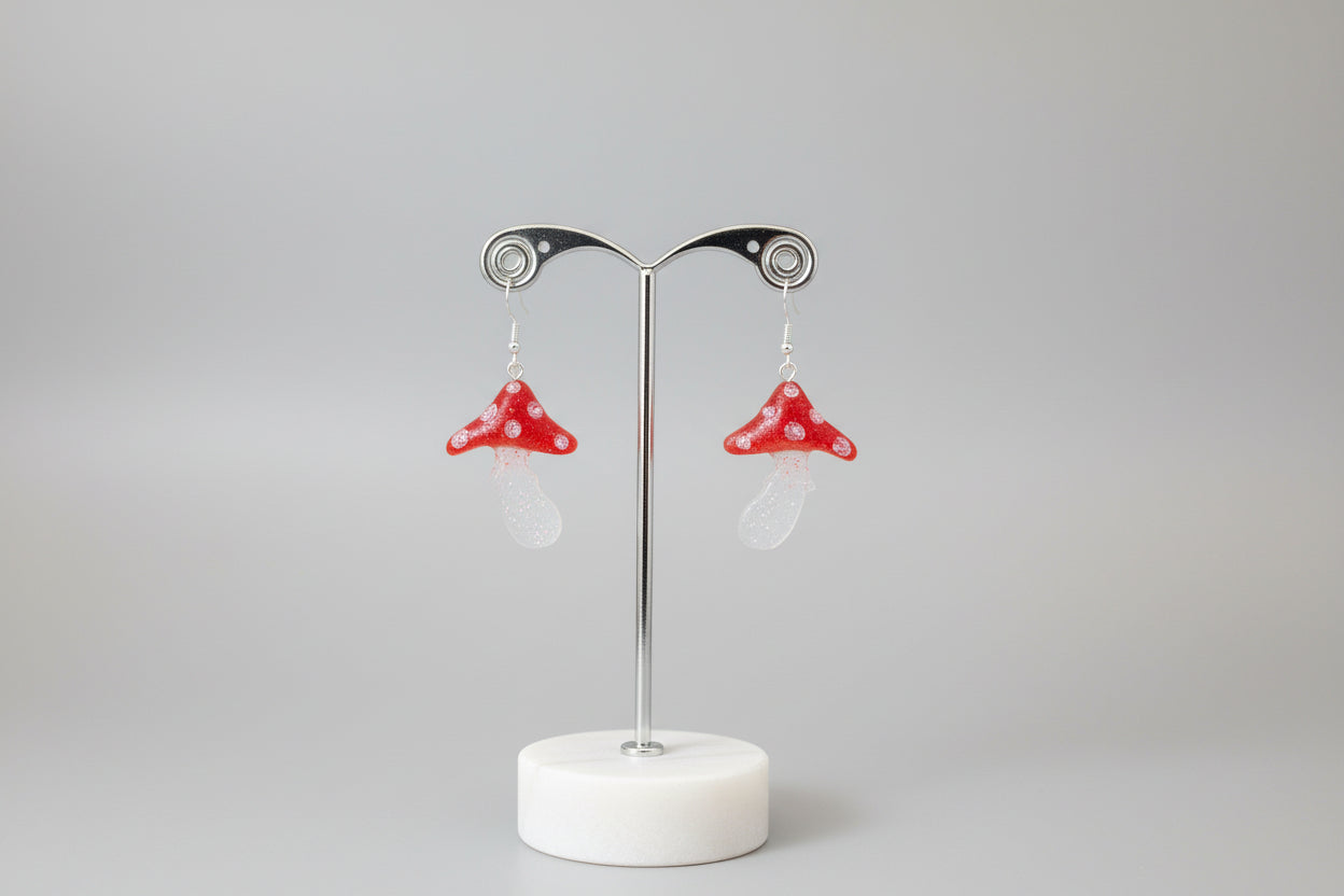 Red Mushroom-shaped earrings 