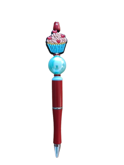Add some sweetness to your writing with our Cupcake silicon beaded acrylic pen! This vibrant pen not only writes in smooth black ink, but also features a unique beaded design that will make your writing experience even more enjoyable. Perfect for any writer or student looking for a little extra fun in their everyday tasks!