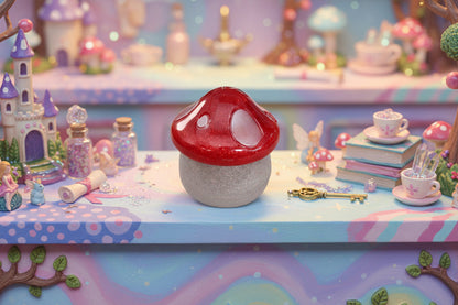 Mushroom your way to trinket heaven with this Knickknack Mushroom! This resin trinket features a lovely mushroom-style lid and is perfect for storing anything you can think of - from jewelry and coins to your deepest secrets! So go ahead, get that mushroom-style charm you've been dreaming about and let the kooky-coolness begin!
