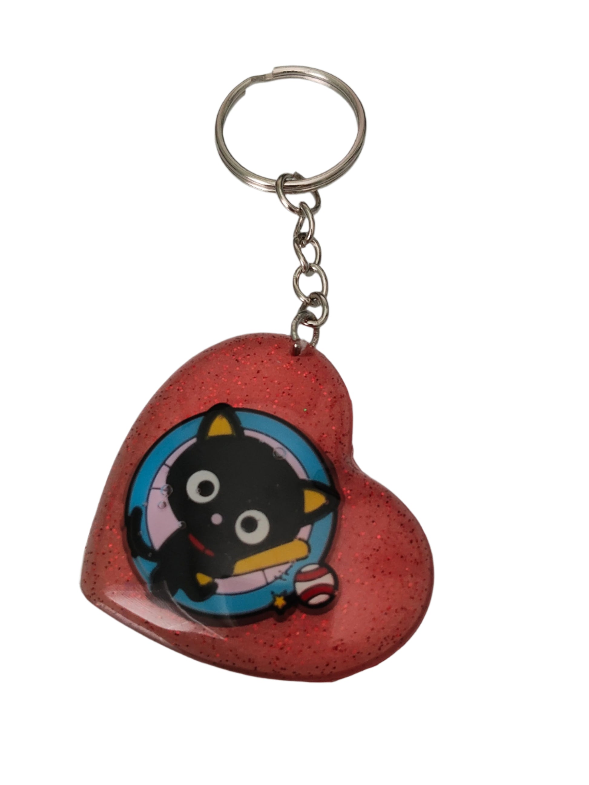 Elevate your everyday essentials with our Keychain 3D resin chococat heart keychain! Showcase your love for Sanrio's iconic character with this adorable and durable accessory. The detailed 3D resin design adds a touch of cuteness to your keys or bag, making it both stylish and functional.
