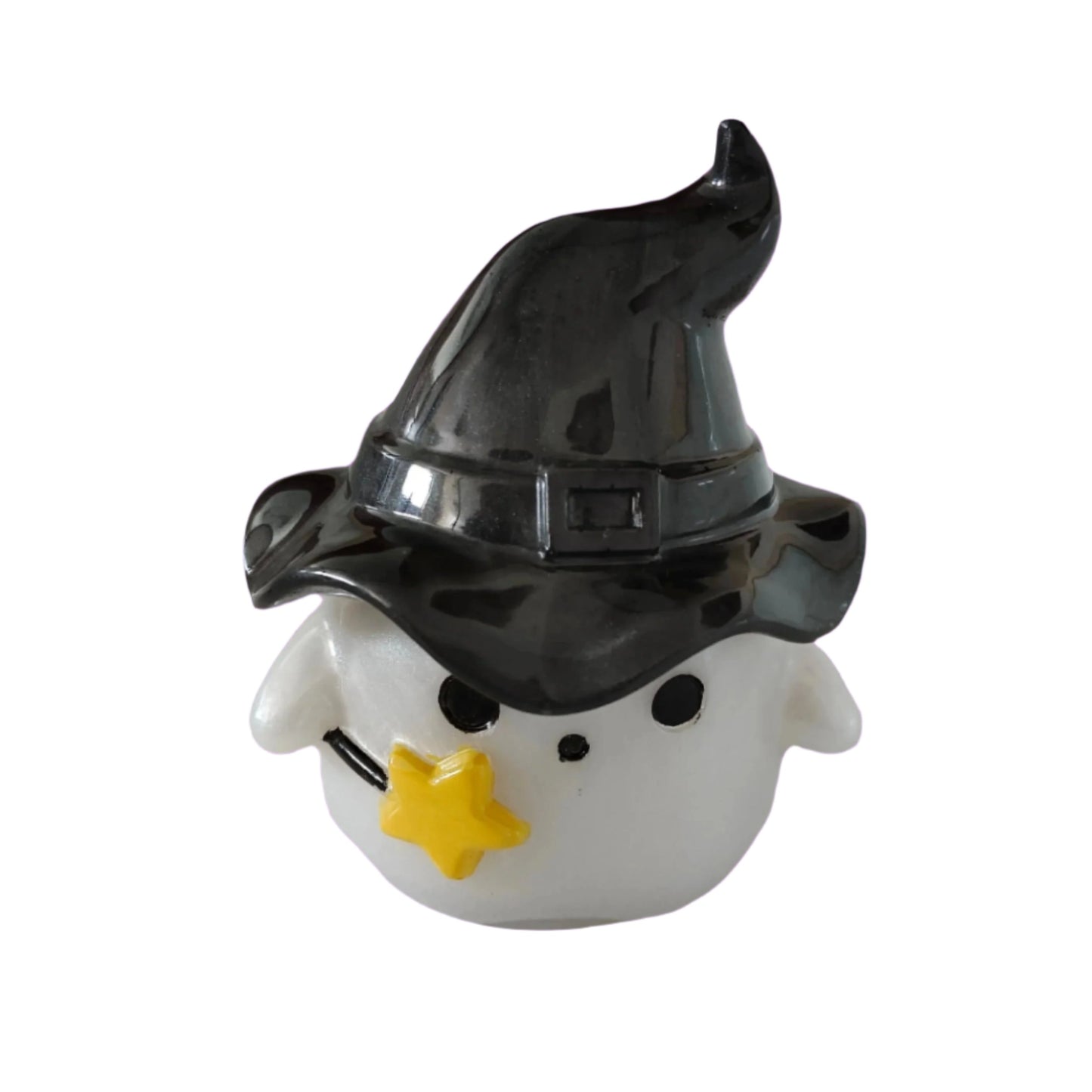 Unleash your spooky side with our resin ghost trinket, complete with a charming hat lid! Perfect for storing small treasures, this ghostly little trinket adds a touch of whimsy to any room. A must-have for any Halloween enthusiast!